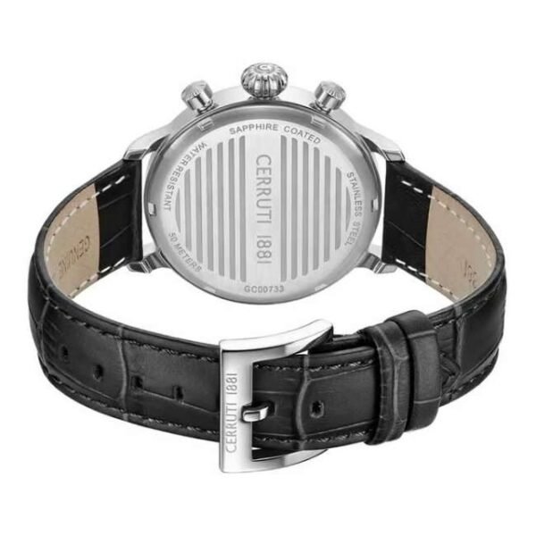 cerruti leather black men men watch ceciwgc0073303