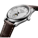 longines leather silver men watch l29094773