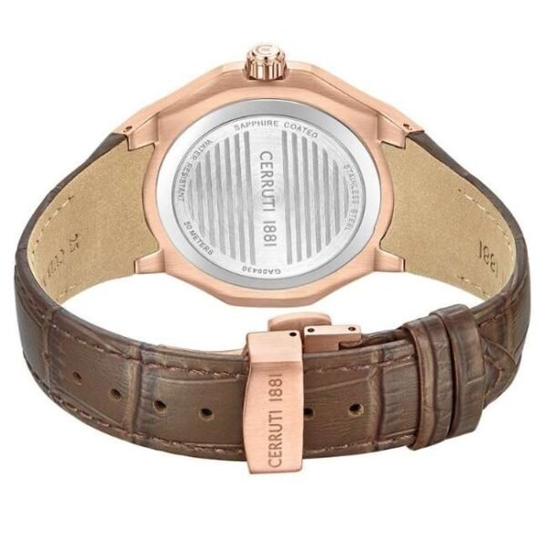 cerruti stainless steel brown men men watch ntceciwga0043003