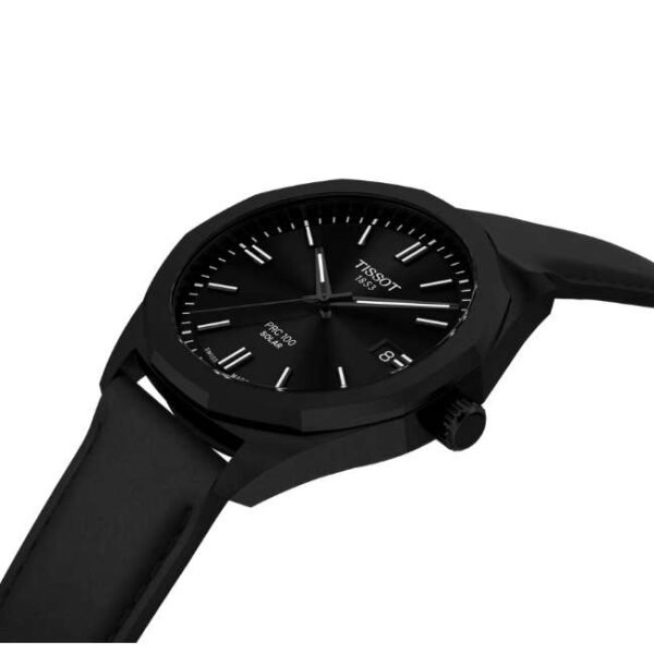 Tissot Prc 100 Solar Leather Black Men Watch T1514223605100