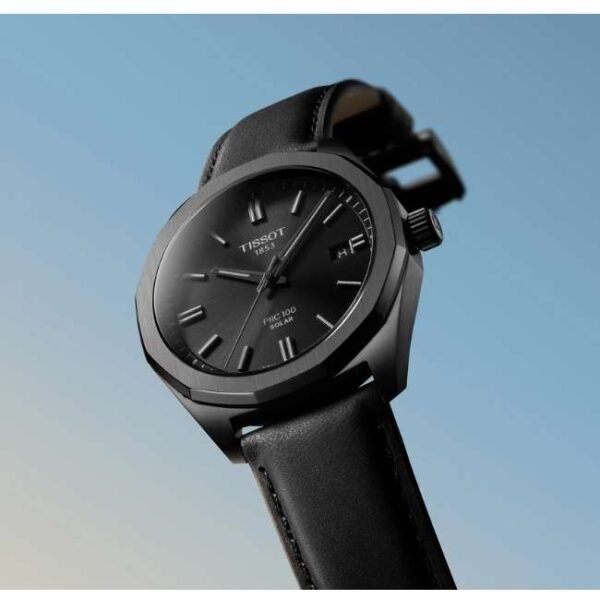 Tissot Prc 100 Solar Leather Black Men Watch T1514223605100