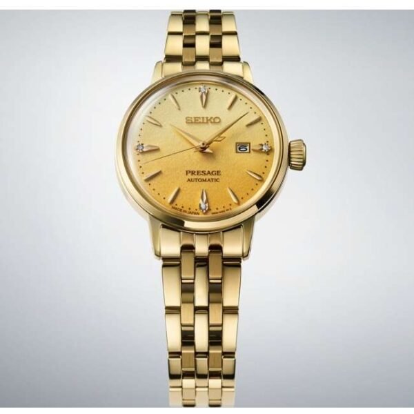 Seiko Presage Stainless Steel Gold Women Watch SRE018J1