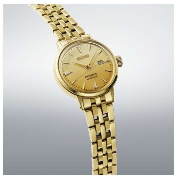 Seiko Presage Stainless Steel Gold Women Watch SRE018J1