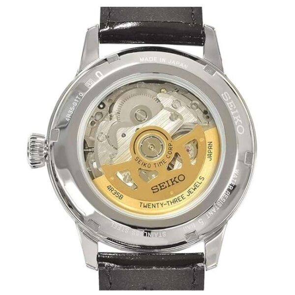 Seiko Presage Leather Black Men Watch SRPB43J1