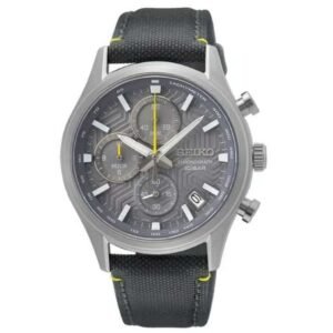 Seiko Dress Chronograph Leather Grey Men Watch SSB423P1