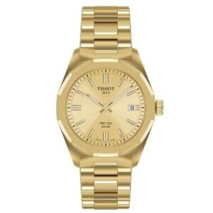 tissot prc 100  stainless steel gold women watch t1518223302100