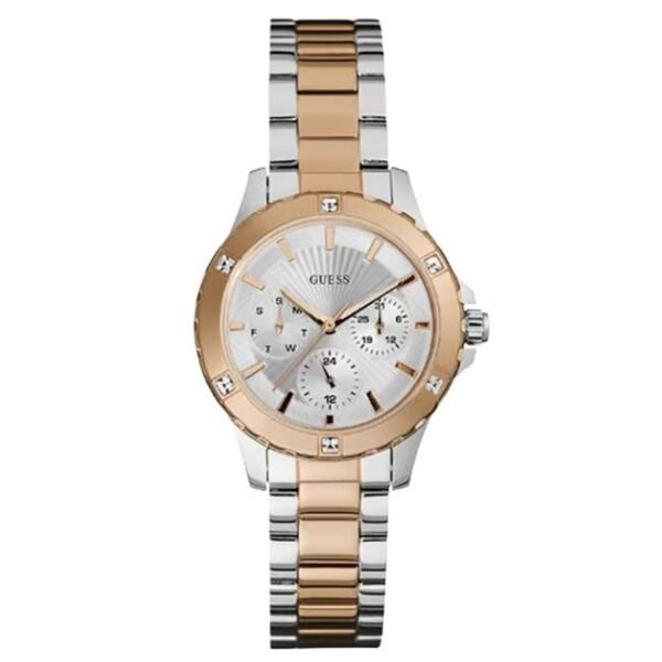 Guess Leather Rose Gold Women Watch W0443L4