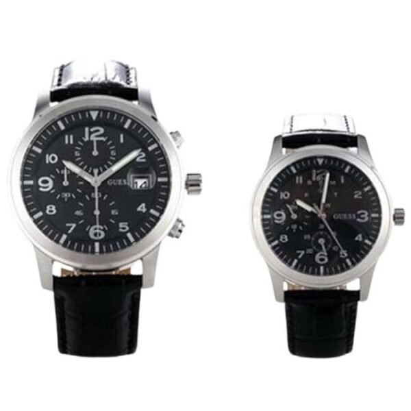 Guess Leather Black Men Watch W25093P1