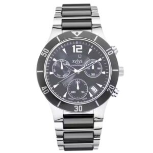 Xylys Quartz Chronograph Black Dial Stainless Steel Watch for Men - NS9295DM04